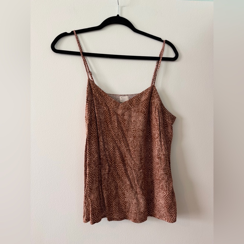 A New Day Brown Snakeskin anima print Spaghetti Strap cami tank Top